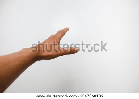 Similar – Image, Stock Photo Hand reaches forward to light from first person perspective