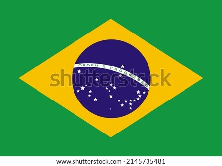 Brazilian flag vector. Brazil's flag. translation of the text into Portuguese Order and Progress