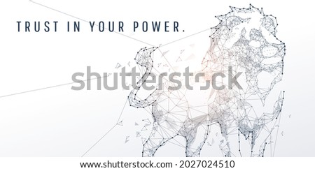 Abstract geometric and vertex of lion and power of technology and futuristic concept, EPS 10 vector
