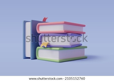 3d Books icon for web design isolated, Education and online class concept. Eps 10 Vector.