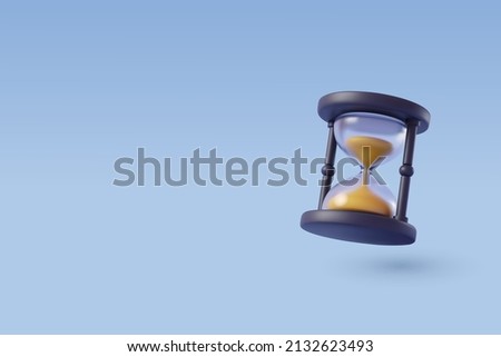 3D icon of sandglass, Time and history concept. Eps 10 Vector.