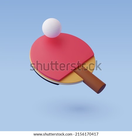 3d Vector Table Tennis Racket with Ball, Ping-pong bat, Sport and Game competition concept. Eps 10 Vector.