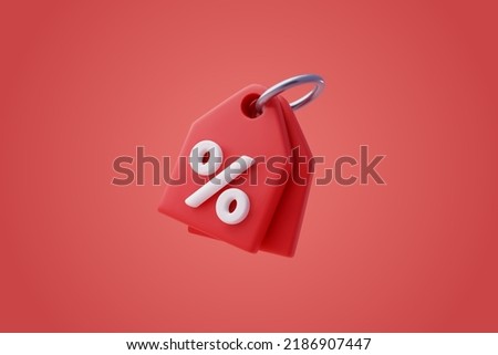 Discount and promotion offer tag 3d icon, Sale and retail commercial concept. ESP 10 vector