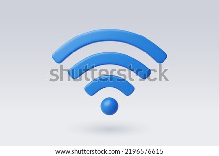 3D icon of wifi, wireless connection and internet technology concept, eps10 vector.
