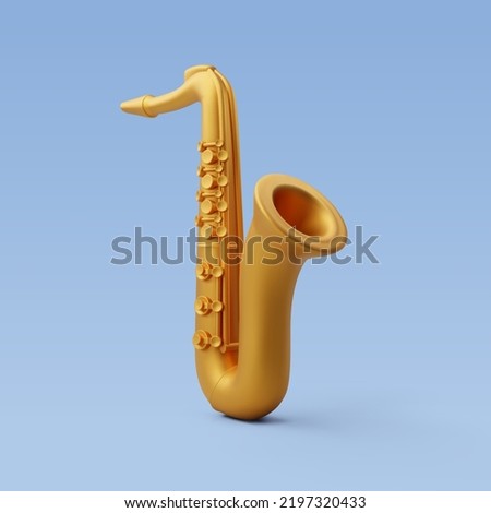 3d Vector Golden saxophone, Music and Instrument concept, Eps 10 Vector.