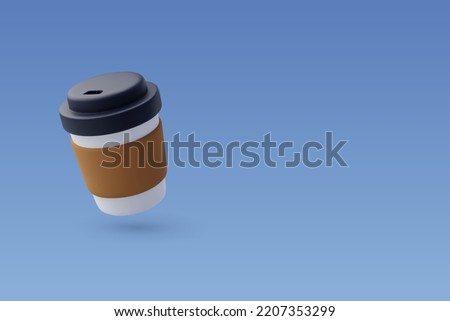 3d Vector Paper coffee cup. Тakeaway Сoffee or tea, Coffee to go concept. Eps 10 Vector.