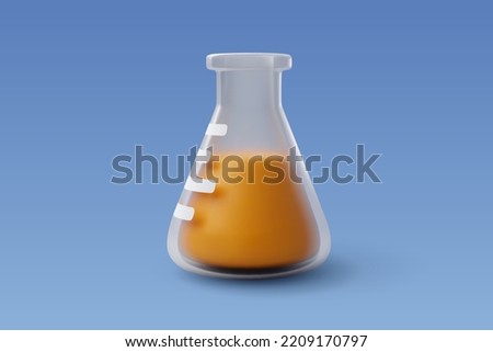  3d Vector Flask Chemistry, Scientific banner for medicine, Biology, Chemistry and science concept. Eps 10 Vector.
