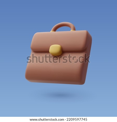 3d Vector Business Briefcase or School bag, Business, Finance, Education Concept. Eps 10 Vector.