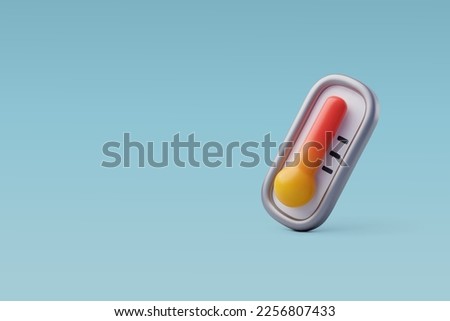 3d Vector 3d Weather Thermometer Icon, Global warming. Ecology concept. Eps 10 Vector.
