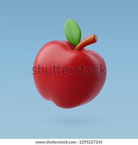 3d Vector Red Apple, Education, Back to school concept. Eps 10 Vector.