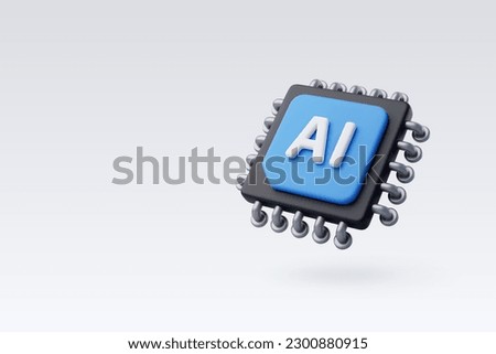 3d Vector AI Chip, AI in science and business, Technology and engineering concept. Eps 10 Vector.
