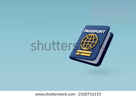 3d Vector International Passport Cover, Holiday Vacation, Travel and Transport concept. Eps 10 Vector.