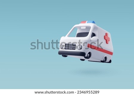 3d Vector Ambulance emergency service, Medical rescue service, Healthcare and medical concept. Eps 10 Vector.