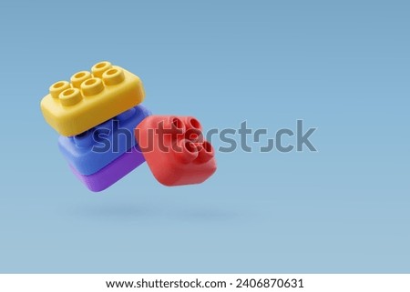 3d Vector Brick block toys, Advertising poster, Education and school element concept. Eps 10 Vector.