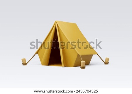 3d Vector Small camping tent, Travel and camping adventure concept. Eps 10 Vector.