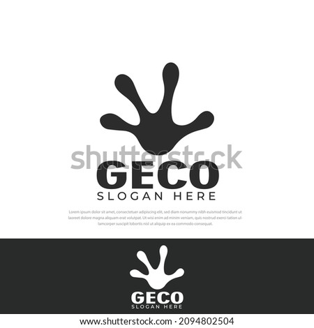 Simple black gecko leg logo design, design template, symbol, icon, design template, lizard paw