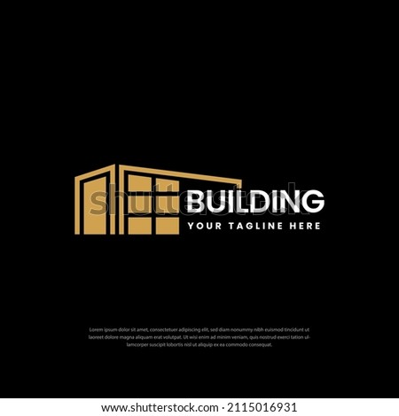 Modern Real Estate Company Logo. Building Construction Industrial Works logo on dark background, concept icon.symbol,icon,design template