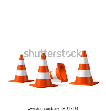 Traffic cones vector isolated object