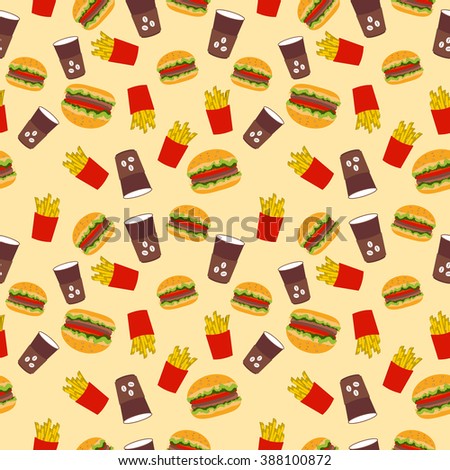 Fastfood seamless pattern