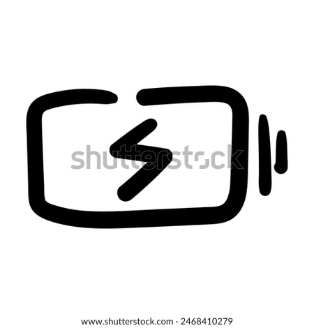 battery icon hand draw style black color
