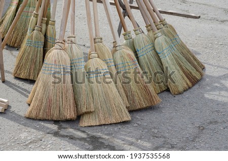 Similar – Image, Stock Photo Traditional handmade brooms at a bazaar in Adapazari in the province of Sakarya in Turkey