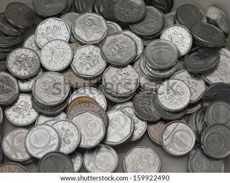 Czech korunas (10 and 20 cent coins, now withdrawn from circulation) with a few pre-Euro Austrian schillings