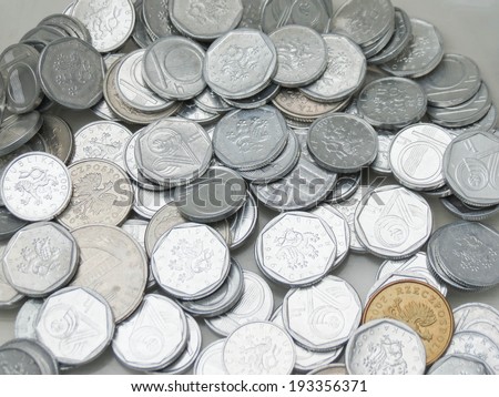 Czech korunas (10 and 20 cent coins, now withdrawn from circulation) with a few pre-Euro Austrian schillings