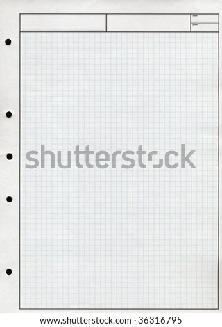 Blank checkered paper sheet useful as a background