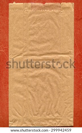 Brown paper bag for food such as vegetables and bread