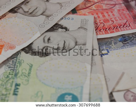 LONDON, UK - CIRCA JULY 2015: British sterling pound GBP banknotes, currency of the United Kingdom