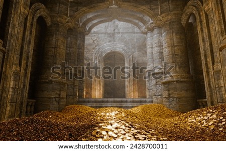 Similar – Image, Stock Photo Ruins of medieval castle near mountain lake