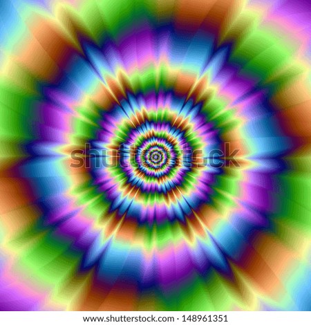 Splash of Color / Digital abstract fractal image with a psychedelic splash rippling design in blue, pink, green and brown.