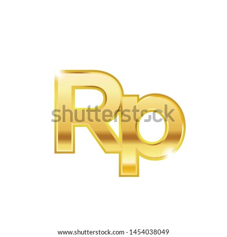 Golden Rupiah symbol isolated web vector icon. Rupiah trendy 3d style vector icon. Golden Rupiah currency sign