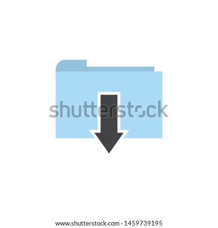 Flat file folder download icon vector image design illustration