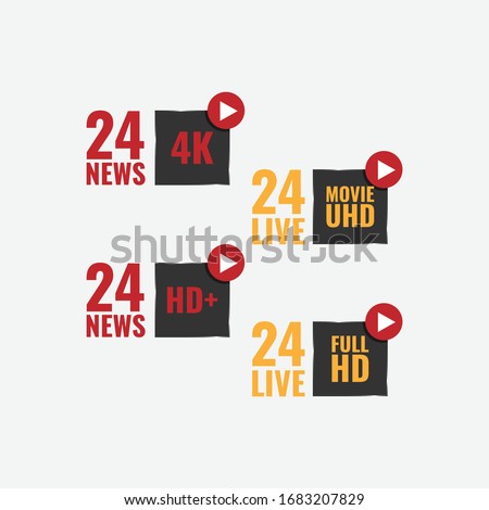 Live news 24 logo vector image banner icon set design