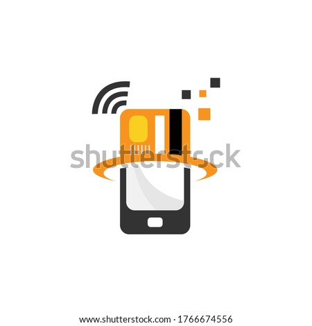 Smartphone mobile payment logo design vector. Mobile payment method illustration