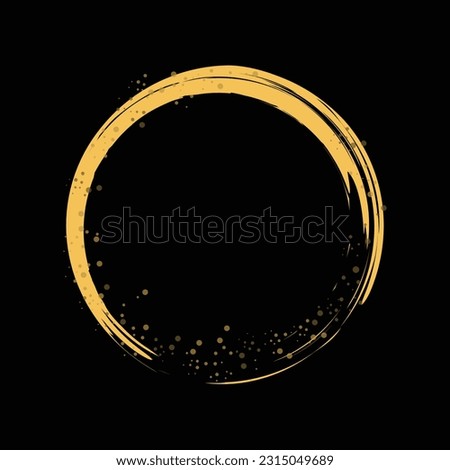 Minimalistic enso zen circle vector image. Hand drawn circle shape. Label, logo design element. Brush abstract wave. Black enso zen symbol. Vector illustration.
