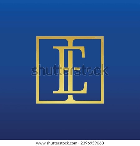 Initial letter ie logo template design vector image. IE Square Letter Logo with square shape Design and dark Background.