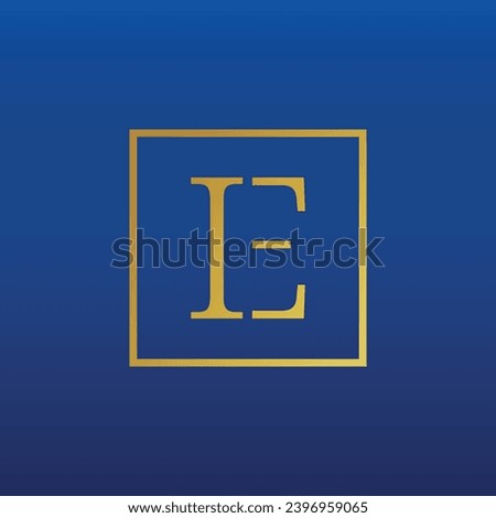 Initial letter ie logo template design vector image. IE Square Letter Logo with square shape Design and dark Background.