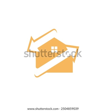 Home renovation and flip house logo design concept vector image. Flip house real estate logo design template vector illustration