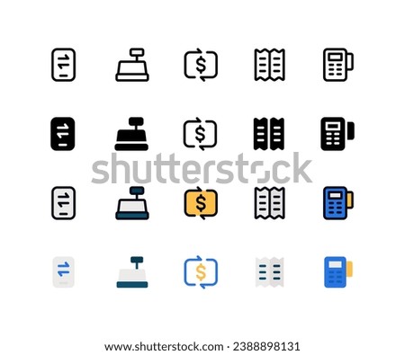 Payment method icons set, Set of economy financial, mobile payment, point of sale, wire transfer, split bill, edc, icons