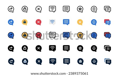 Contact Us icon set. Set of communication, email, replay, auto replay, private message, delete, blog comment, review, chat, conversation, icons
