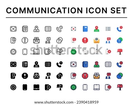 Communication icons set, Set of support, marketing, 