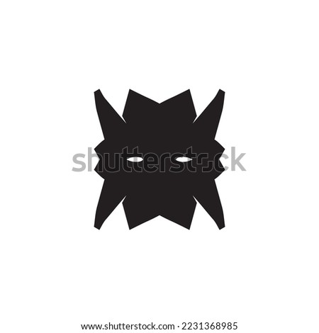 Horror mask icon. Simple style masquerade poster background symbol. Mask brand logo design element. Horror mask T-shirt printing. Vector for sticker.