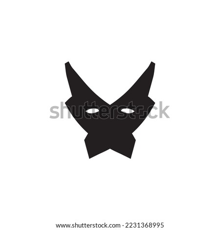 Horror mask icon. Simple style masquerade poster background symbol. Mask brand logo design element. Horror mask T-shirt printing. Vector for sticker.