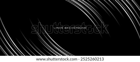 White lines techno abstract background on dark space with motion effect decoration. High speed with stripes style. Modern graphic design element waves concept for web, flyer, card, or brochure cover