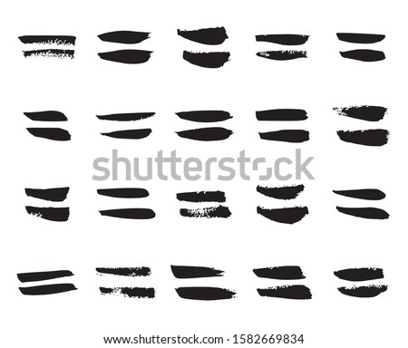 Equal Signs. Collection of 20 Black Hand Painted Equal Signs Isolated On a White Background. Vector Illustration Zdjęcia stock © 