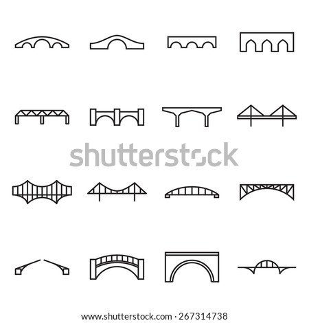 Bridge icons. Vector illustration