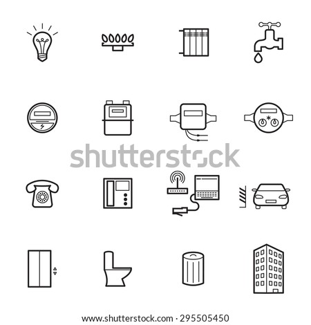 Utilities icons. Vector illustration