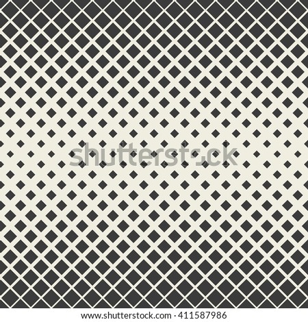 Geometrical seamless pattern. Gradient of rhombus (diamonds). Halftone effect. Repeating background texture. Vector illustration